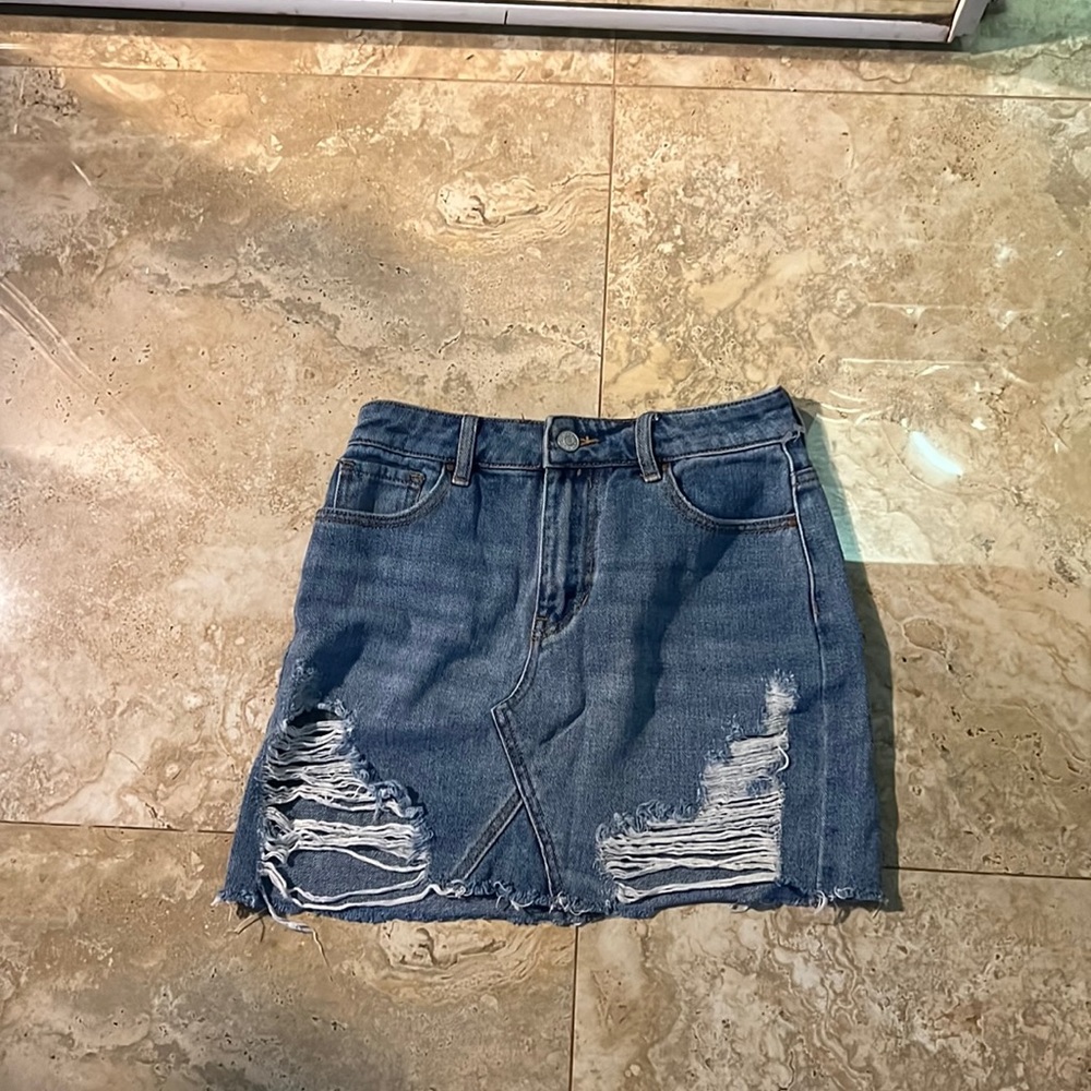jean skirt ripped